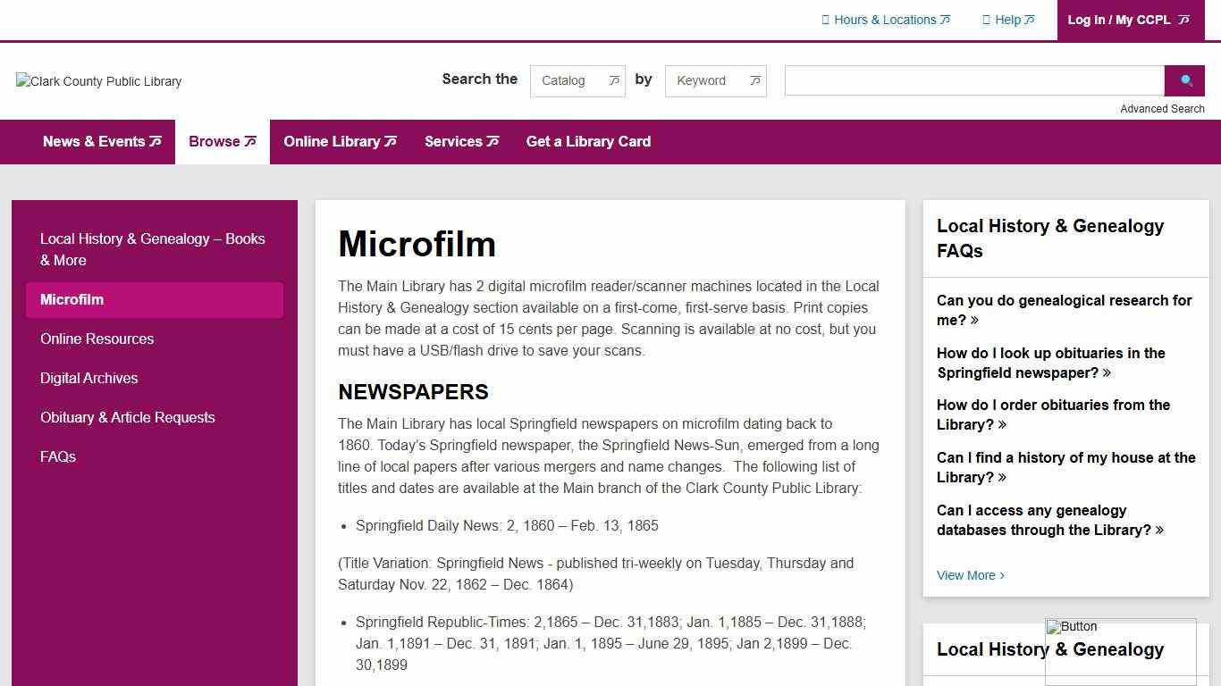 Microfilm Clark County Public Library