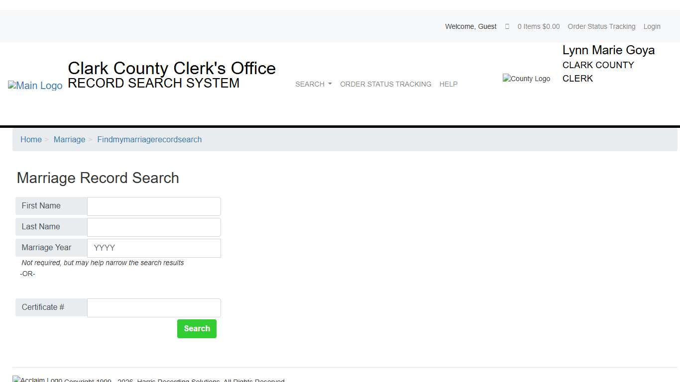 Marriage Search by Name