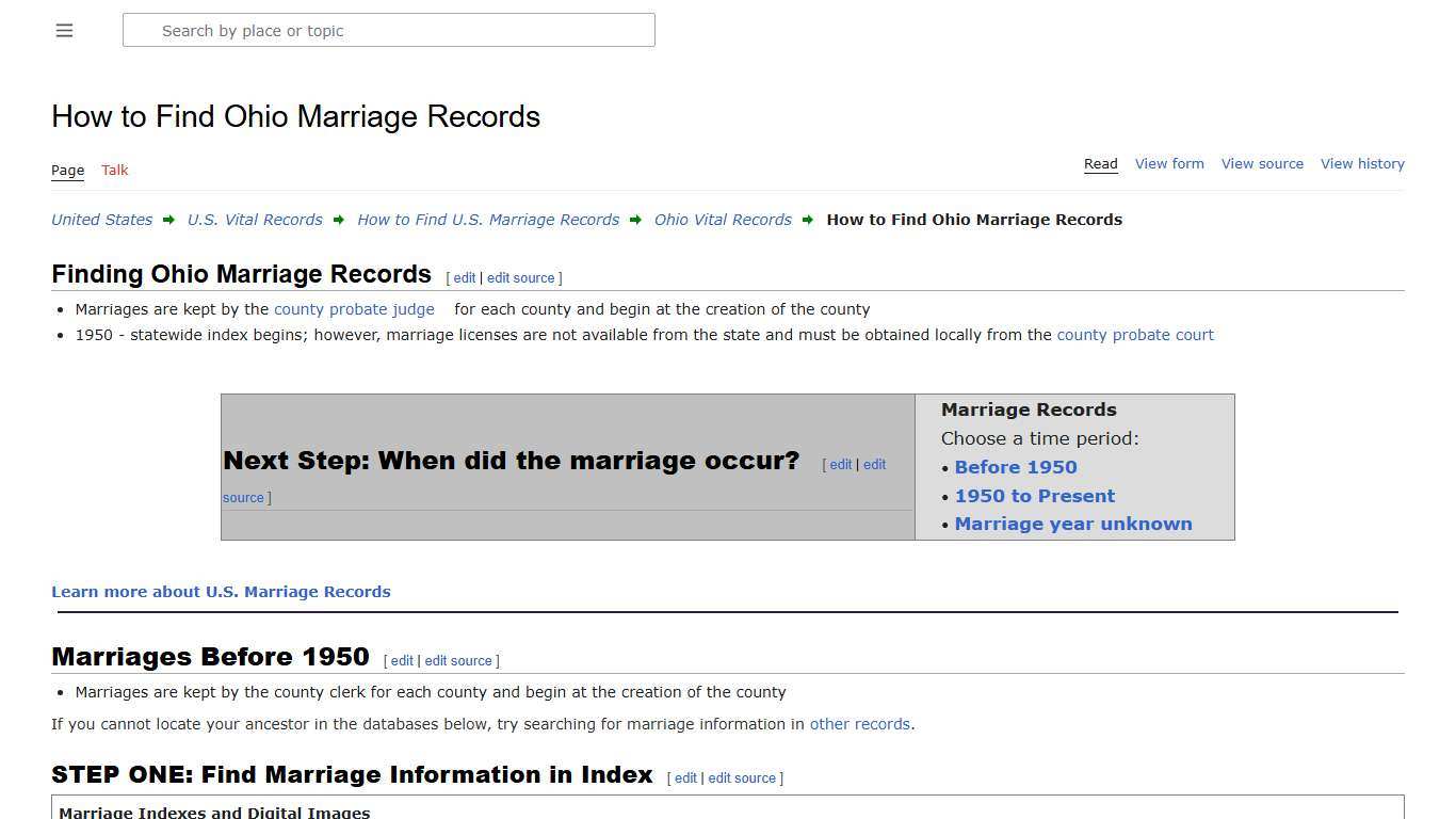 How to Find Ohio Marriage Records • FamilySearch
